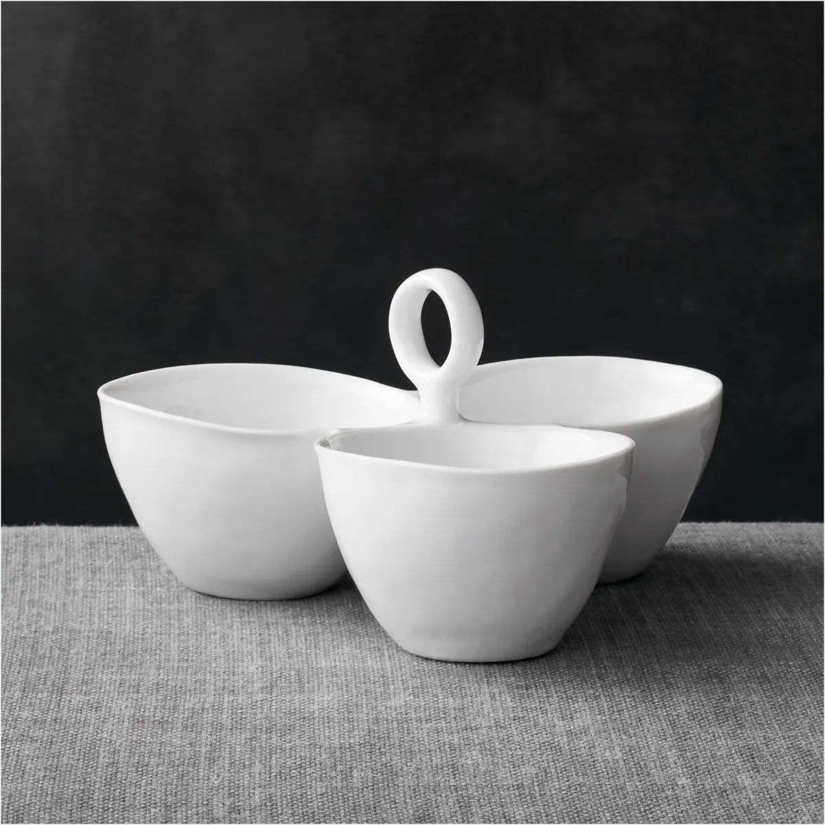 CRATE & BARREL - Salsero de 3 partes Mercer White