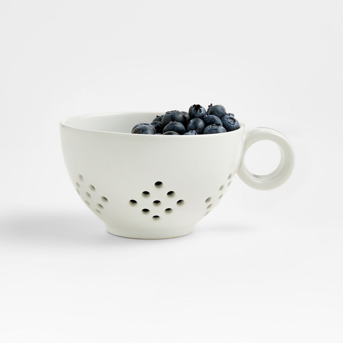CRATE & BARREL - Taza Colador de Gres Blanco