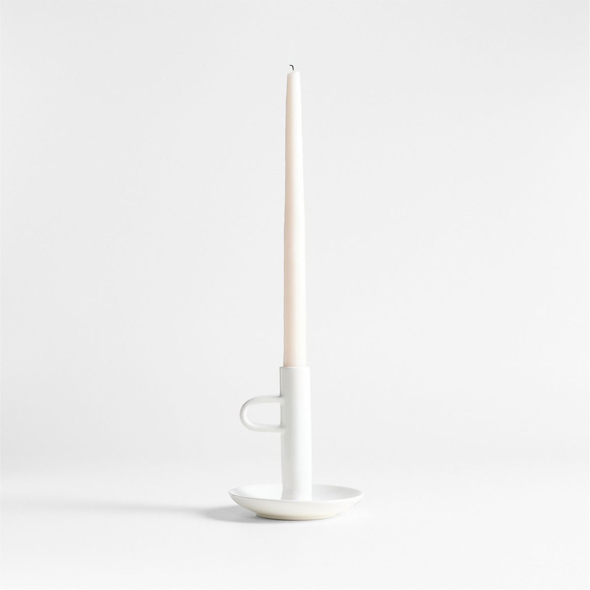 CRATE & BARREL - Porta Velas De Cerámica Blanca