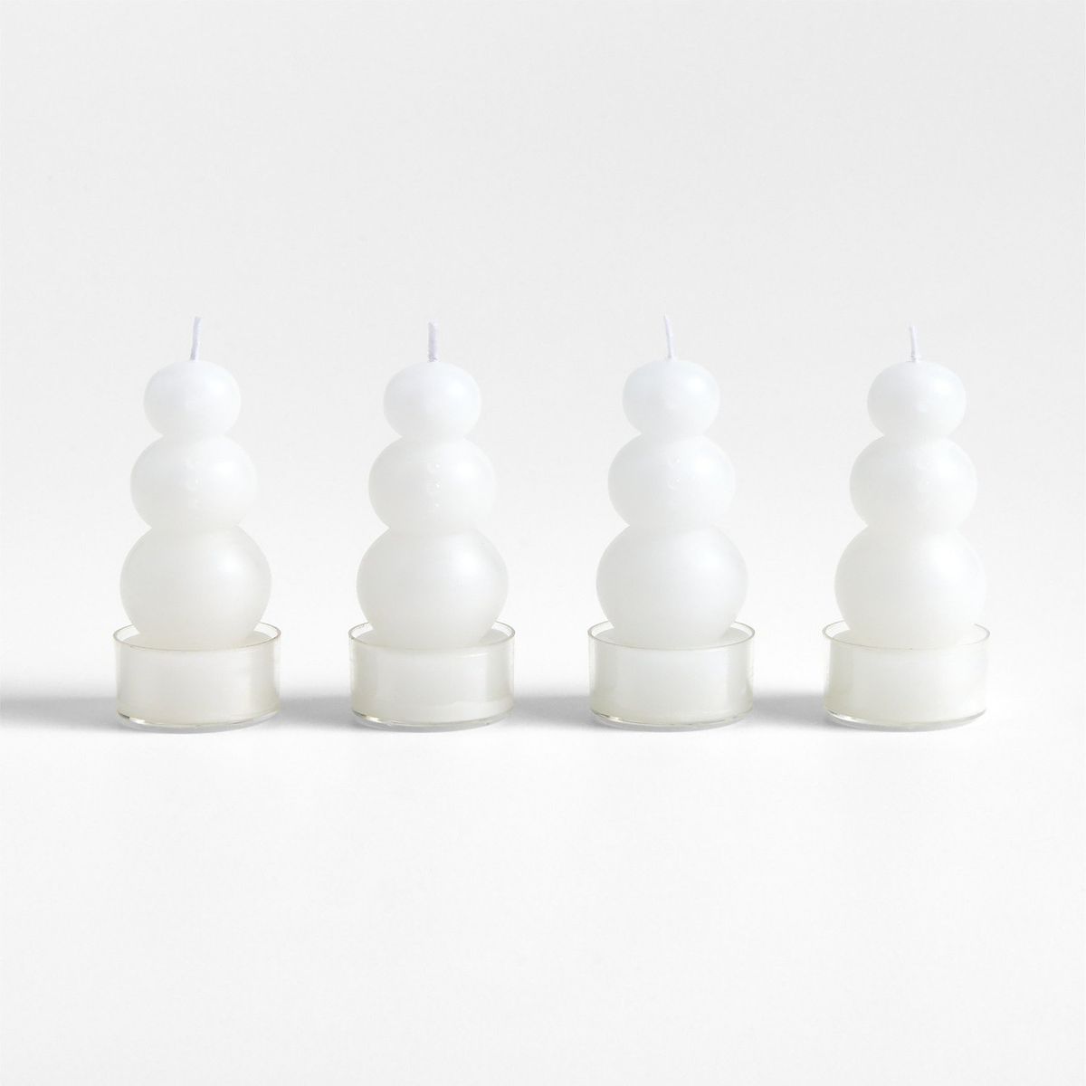 CRATE & BARREL - Set De 4 Velas De Muñeco De Nieve