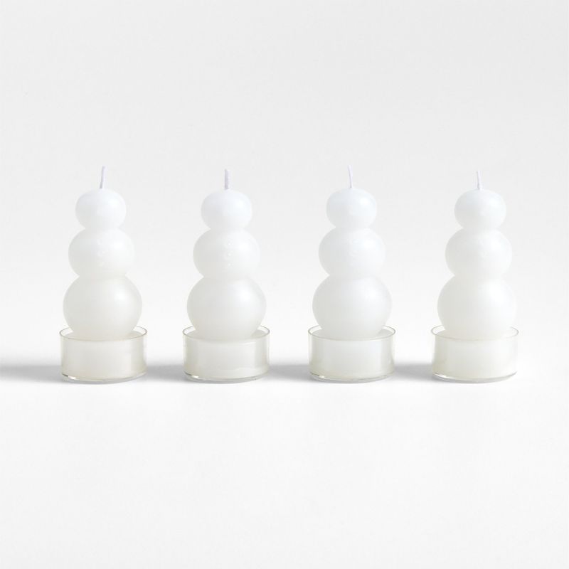 CRATE & BARREL - Set De 4 Velas De Muñeco De Nieve