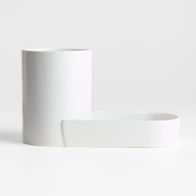 CRATE & BARREL - Organizador para Lavadero de Cerámica Chet
