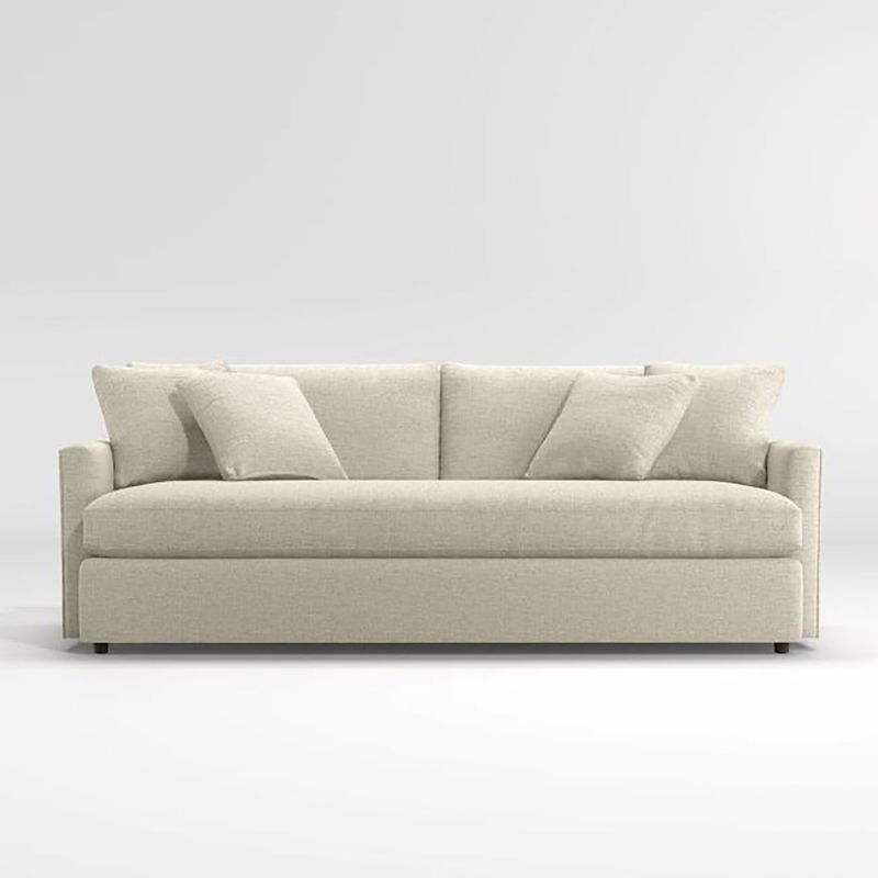 CRATE & BARREL - Sofá Lounge Weave con Estructura de Madera de 4 Cuerpos