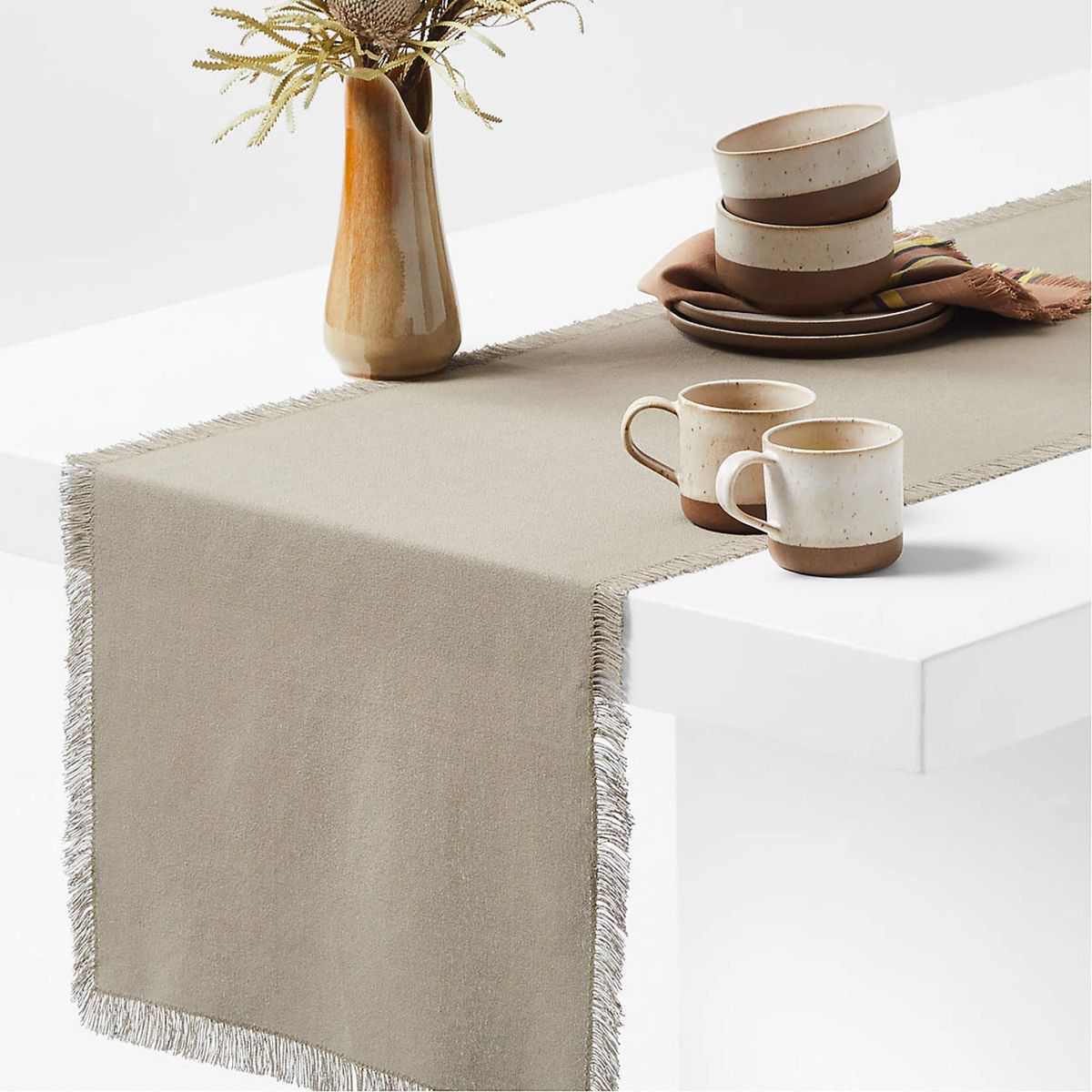 CRATE & BARREL - Camino de Mesa Craft 100% Algodón 305cm