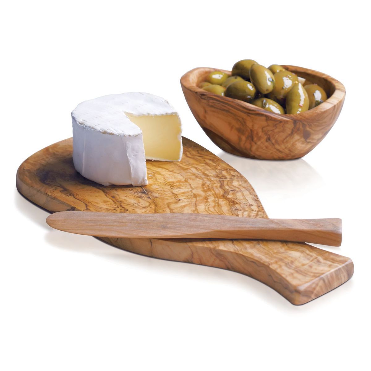 CRATE & BARREL - Bowl para Piqueo de Madera de Olivo de 12cm x 9cm