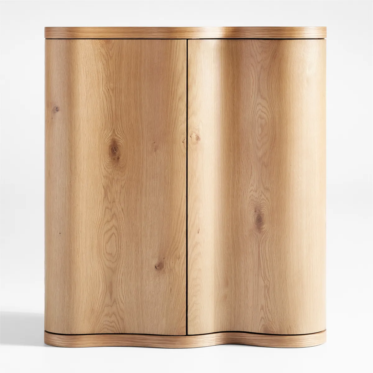 CRATE & BARREL - Bar Winslow de Madera de Roble 2 Puertas
