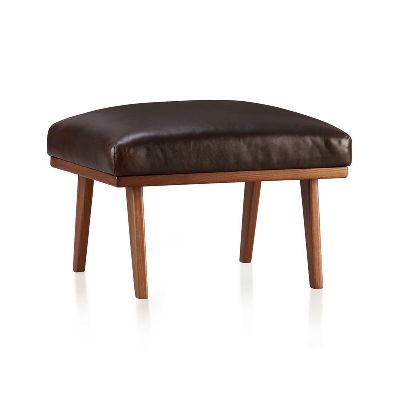 CRATE & BARREL - Otomán Cavett de Cuero