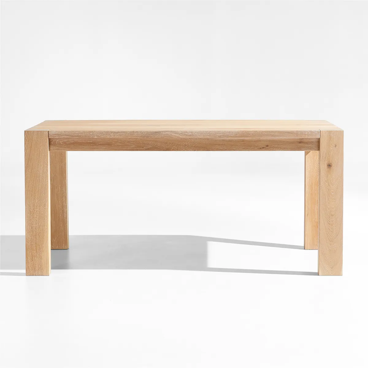 CRATE & BARREL - Mesa de Comedor Terra de Madera Maciza de Roble Blanco Natural (6 a 8 Puestos)