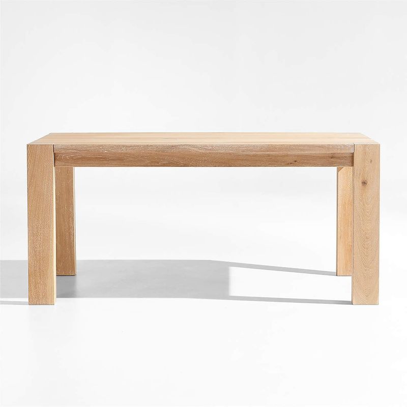 CRATE & BARREL - Mesa de Comedor Terra de Madera Maciza de Roble Blanco Natural (6 a 8 Puestos)