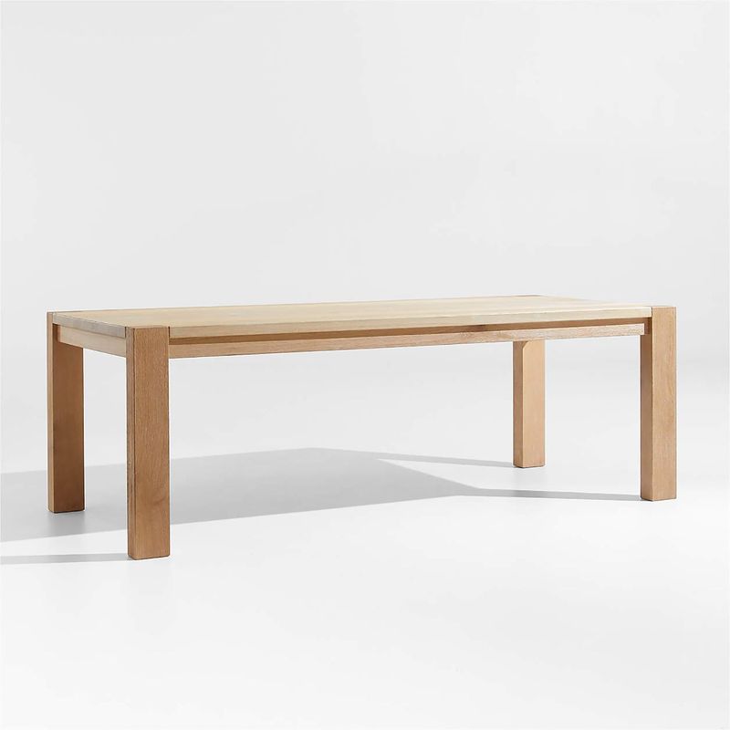 CRATE & BARREL - Mesa de Comedor Terra de Madera Maciza de Roble Blanco Natural (8 a 10 Puestos)