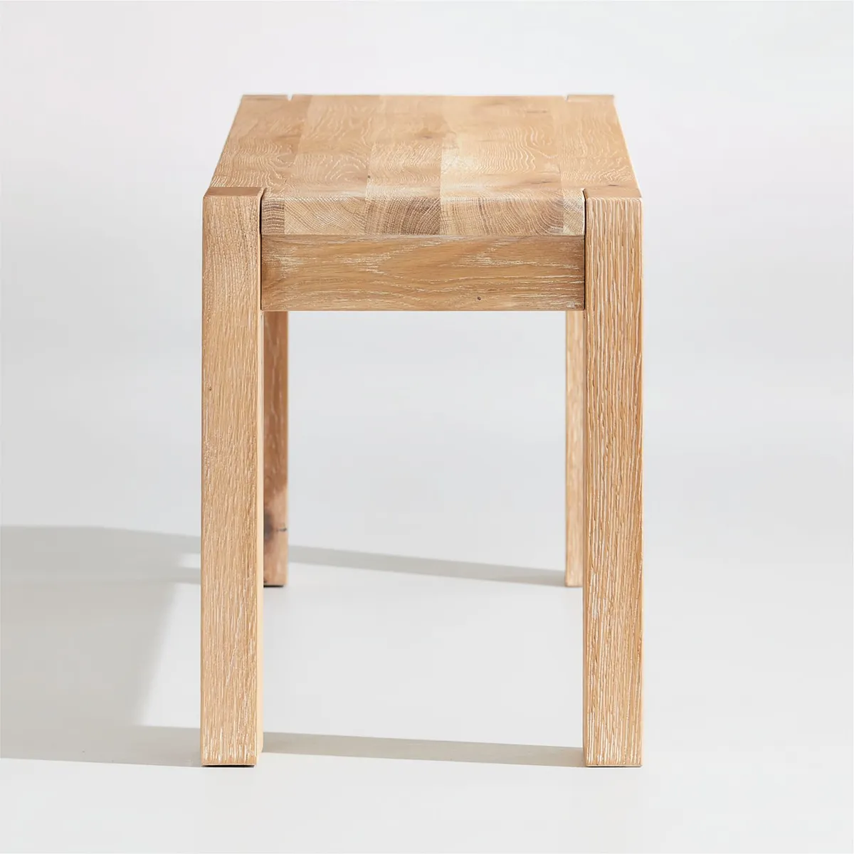 CRATE & BARREL - Banco de Comedor Terra de Madera Maciza de Roble Natural 129cm