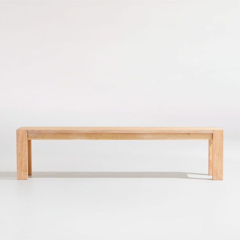 CRATE & BARREL - Banco de Comedor Terra de Madera Maciza de Roble Natural 193cm