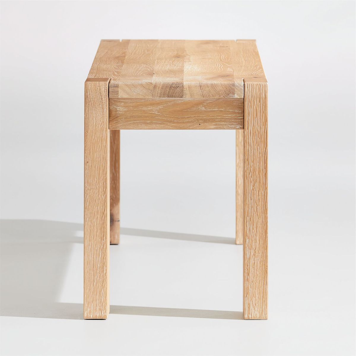 CRATE & BARREL - Banco de Comedor Terra de Madera Maciza de Roble Natural 193cm