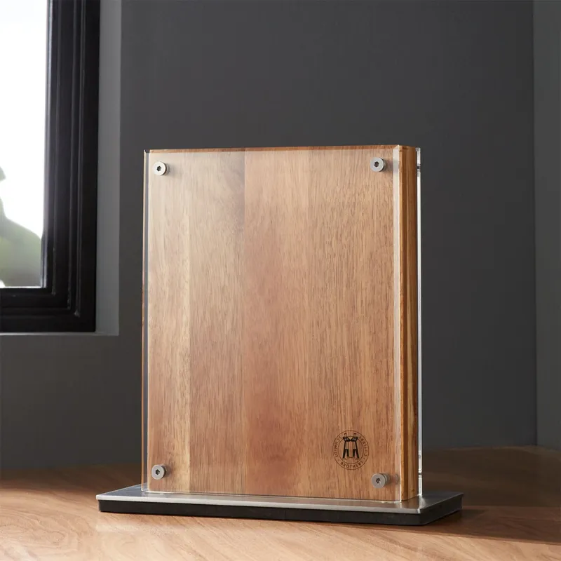 CRATE & BARREL - Bloque de Madera Acacia para Cuchillos Schmidt Brothers