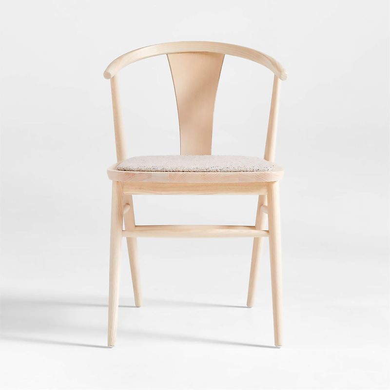 CRATE & BARREL - Silla de Comedor Malin de Madera Natural