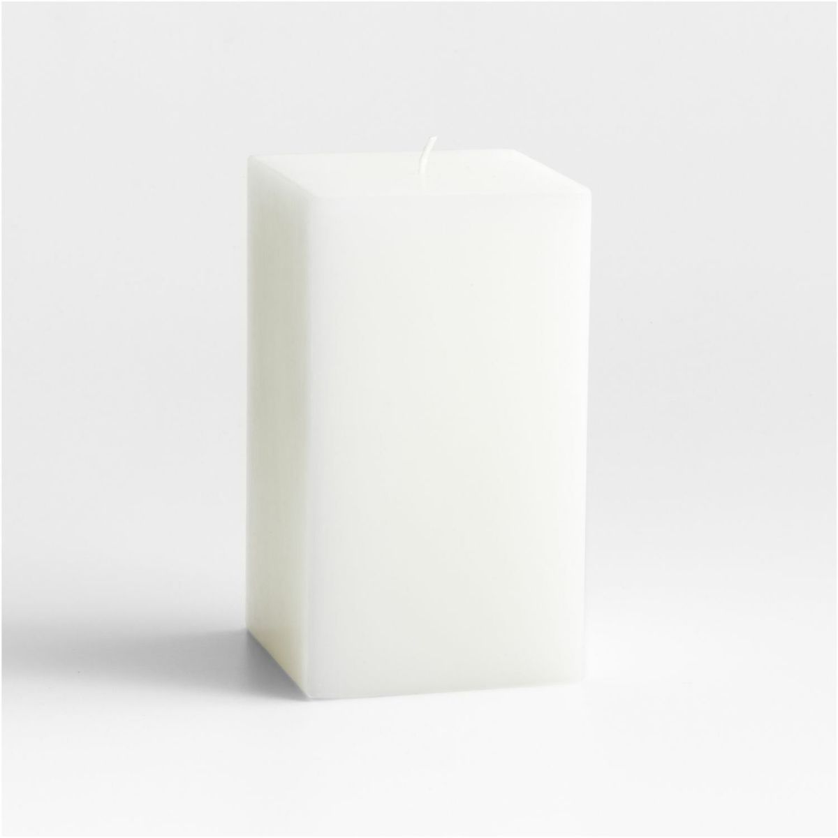 CRATE & BARREL - Vela Pilar Cuadrada Blanca 15cm
