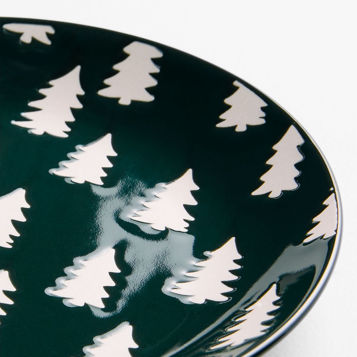 CRATE & BARREL - Set De 10 Platos De Aperitivo Verdes Navideños Con Soporte