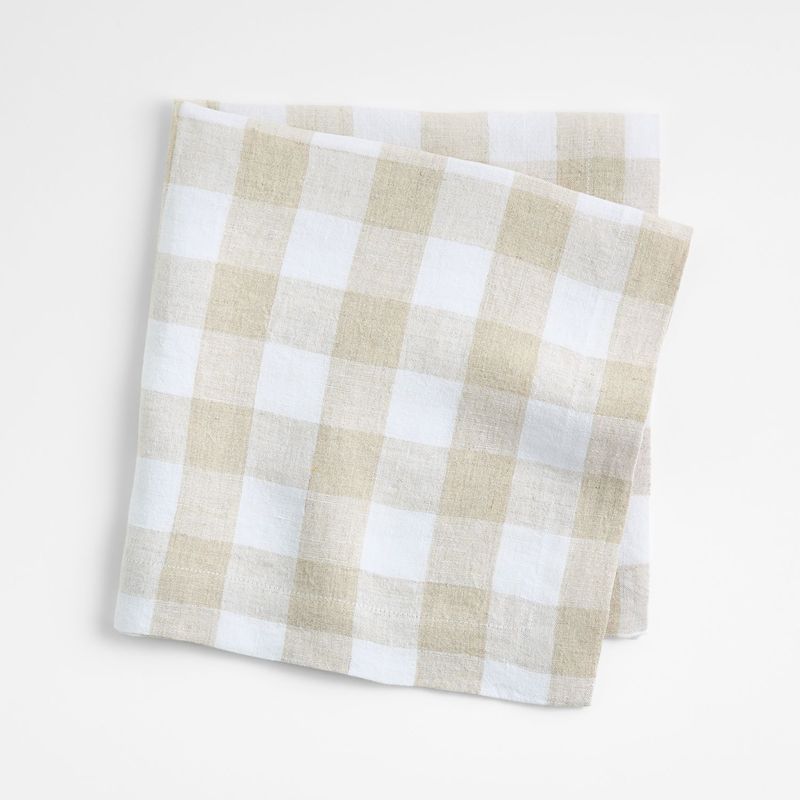 CRATE & BARREL - Servilleta Marin de Cuadros 100% Lino