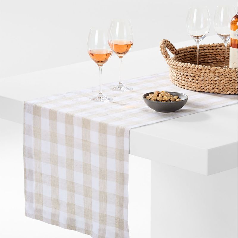 CRATE & BARREL - Camino De Mesa Marin Cuadros 305cm