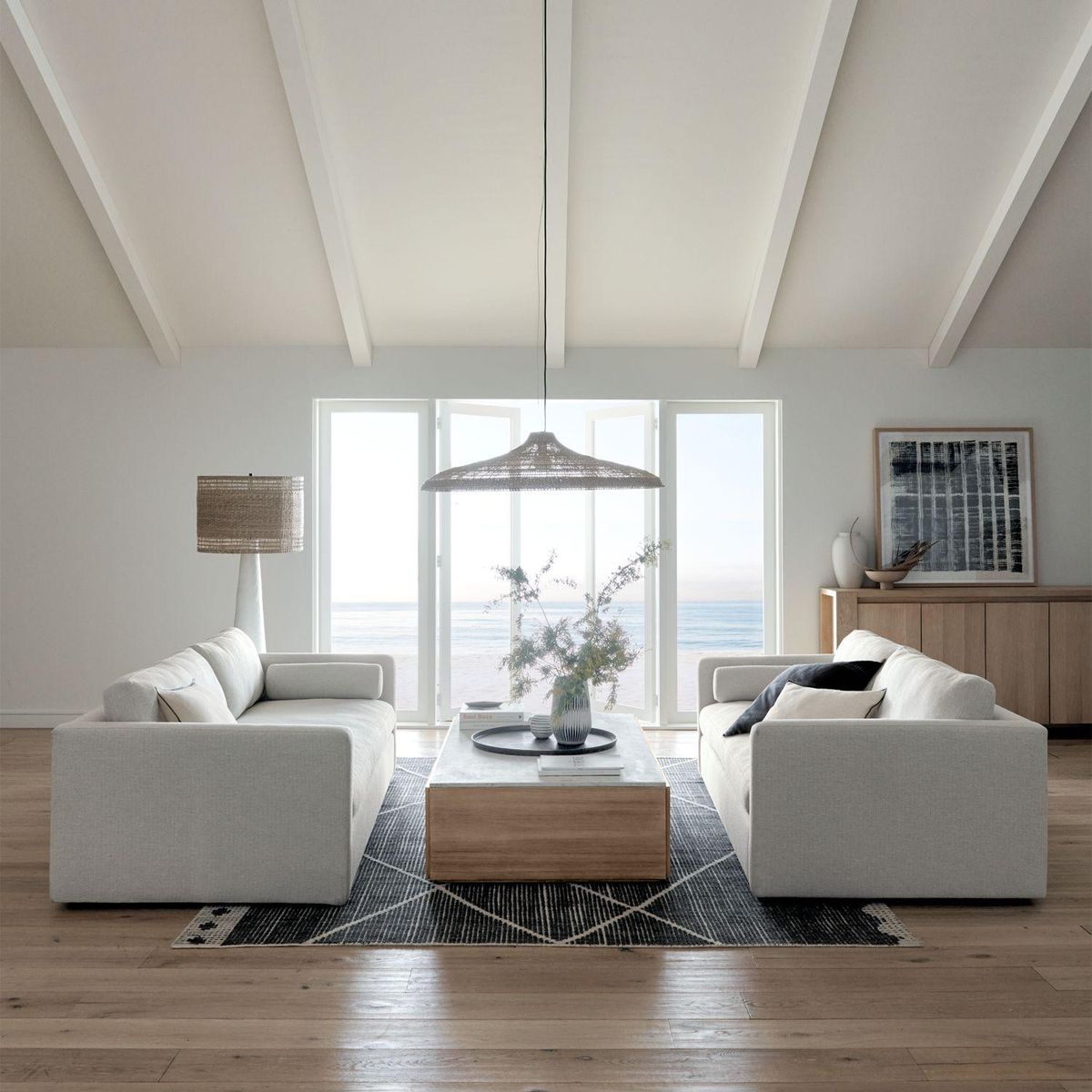 CRATE & BARREL - Sofá Aris 3 Cuerpos