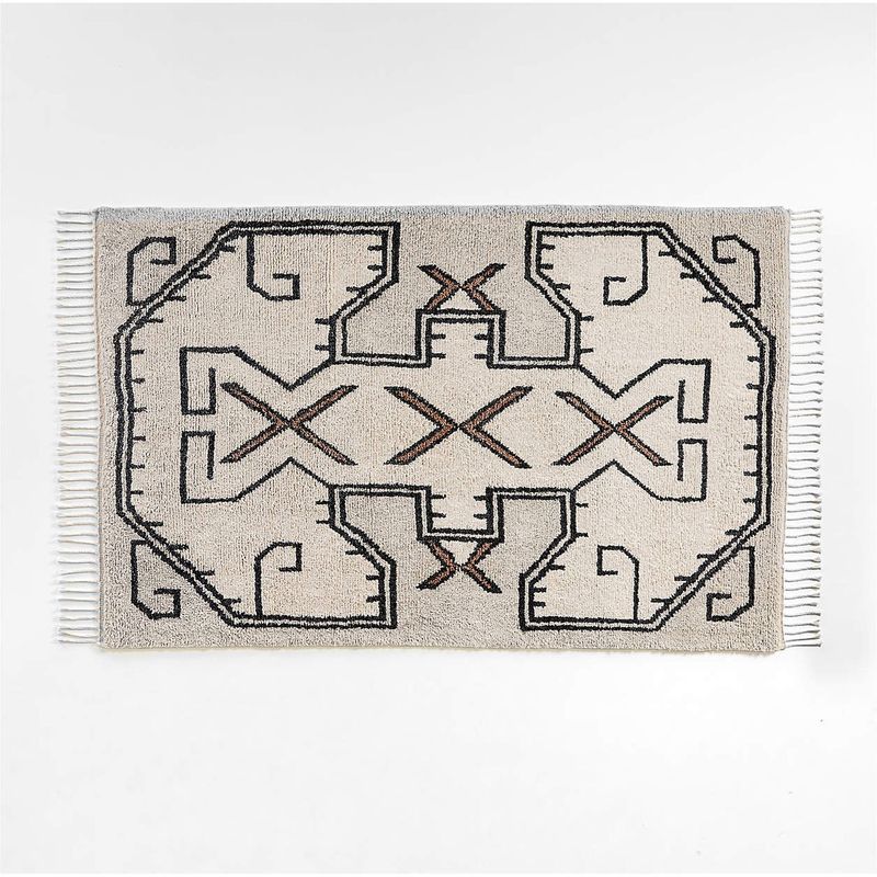 CRATE & BARREL - Alfombra De Lana Cortada Beige 152x244cm