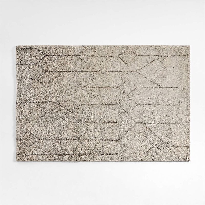 CRATE & BARREL - Alfombra De Lana Palencia Light Grey 183x274cm