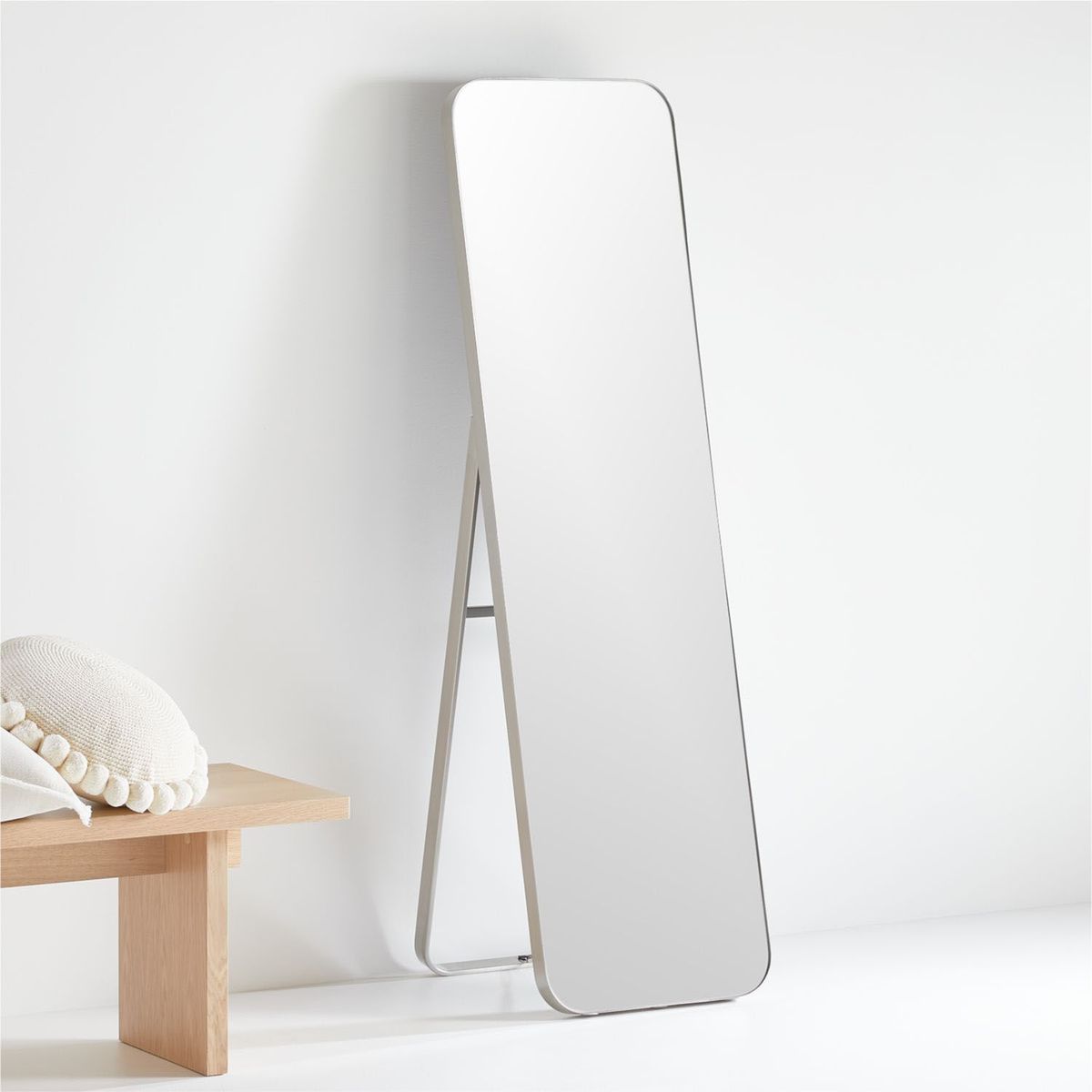 CRATE & BARREL - Espejo de Pie Edge Silver