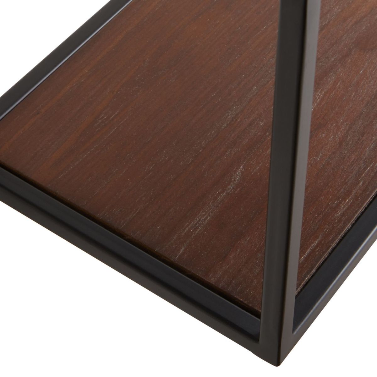 CRATE & BARREL - Repisa Booker Long con Base de Madera Nogal con Estructura de Acero