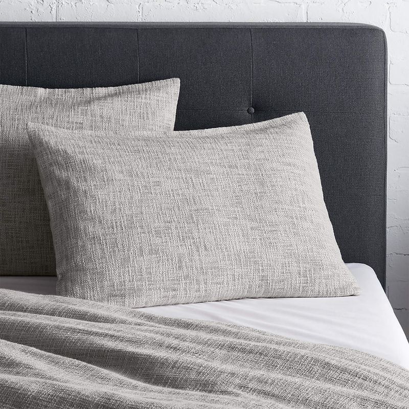 CRATE & BARREL - Funda Estándar Lindstrom De Algodón Gris