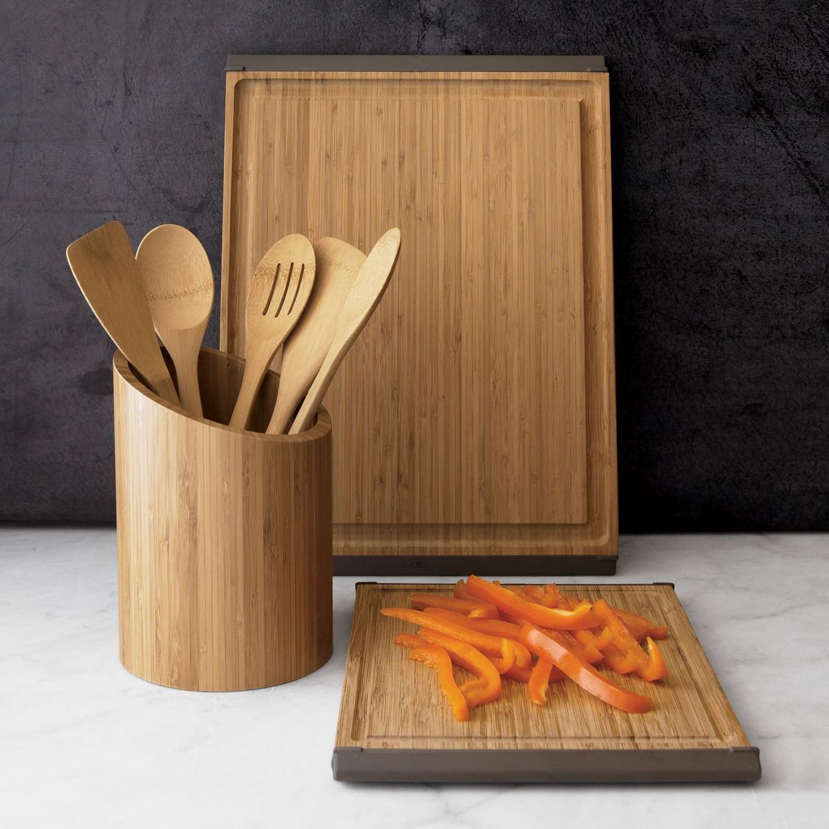 CRATE & BARREL - Set de 5 Utensilios de Bambú para Cocina
