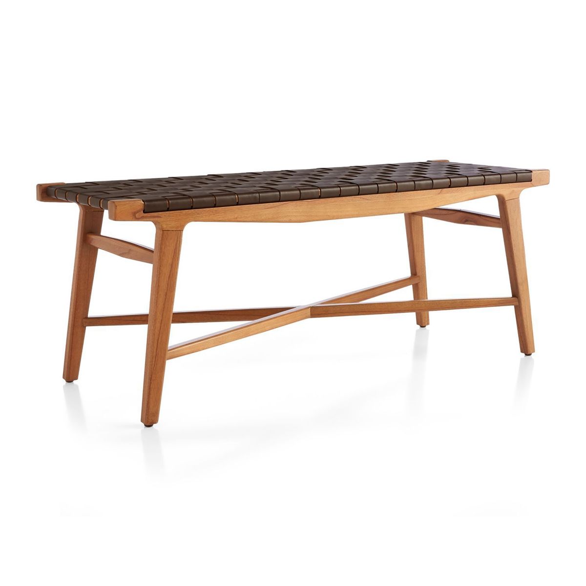 CRATE & BARREL - Banca de Tiras de Cuero Taj