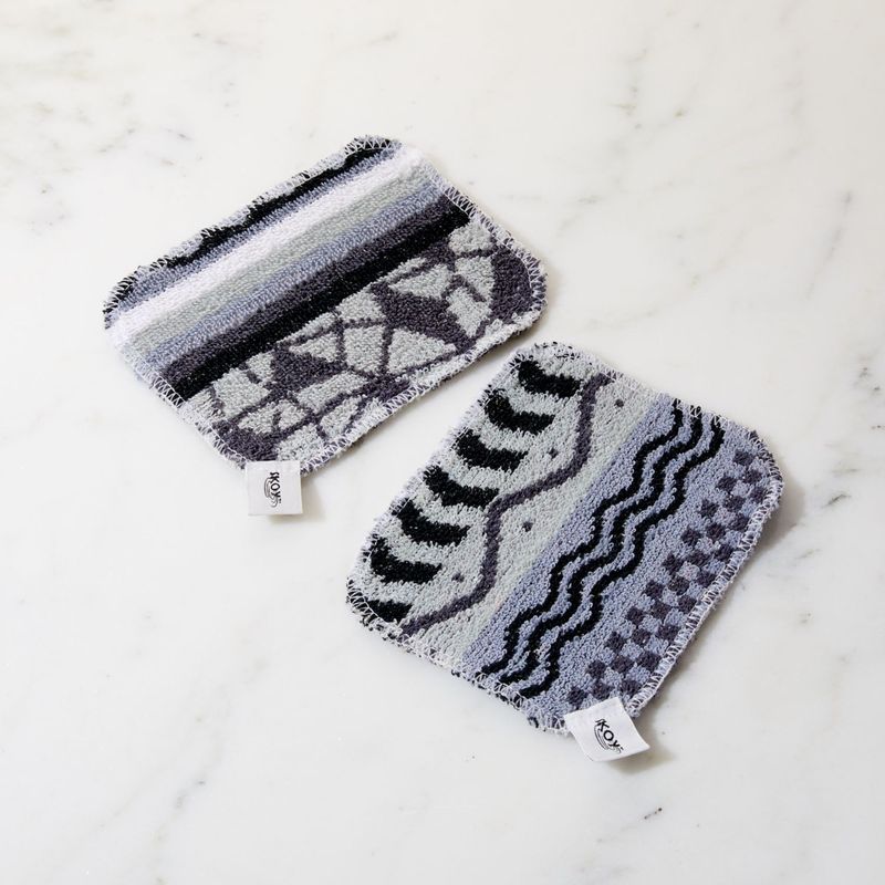 CRATE & BARREL - Set de 2 Paños para Cocina Blanco y Negro