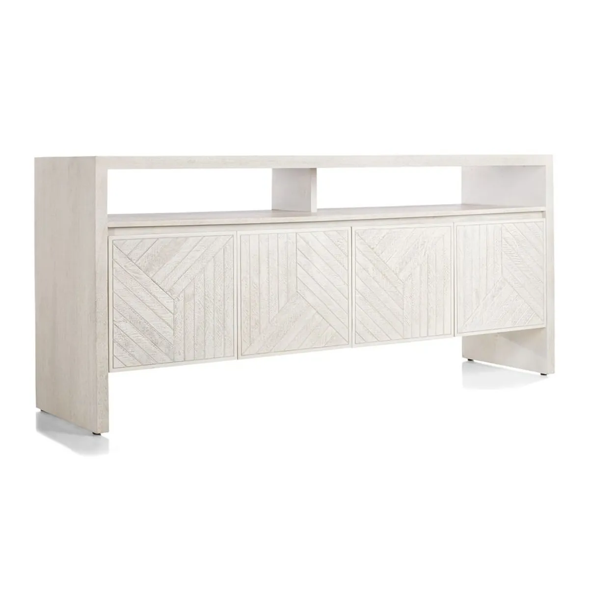 CRATE & BARREL - Aparador Dunewood de Madera de Mango 4 Puertas