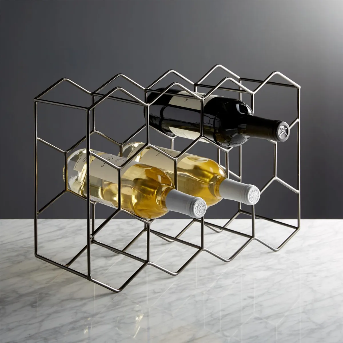 CRATE & BARREL - Organizador de 11 Botellas de Vino Grafito