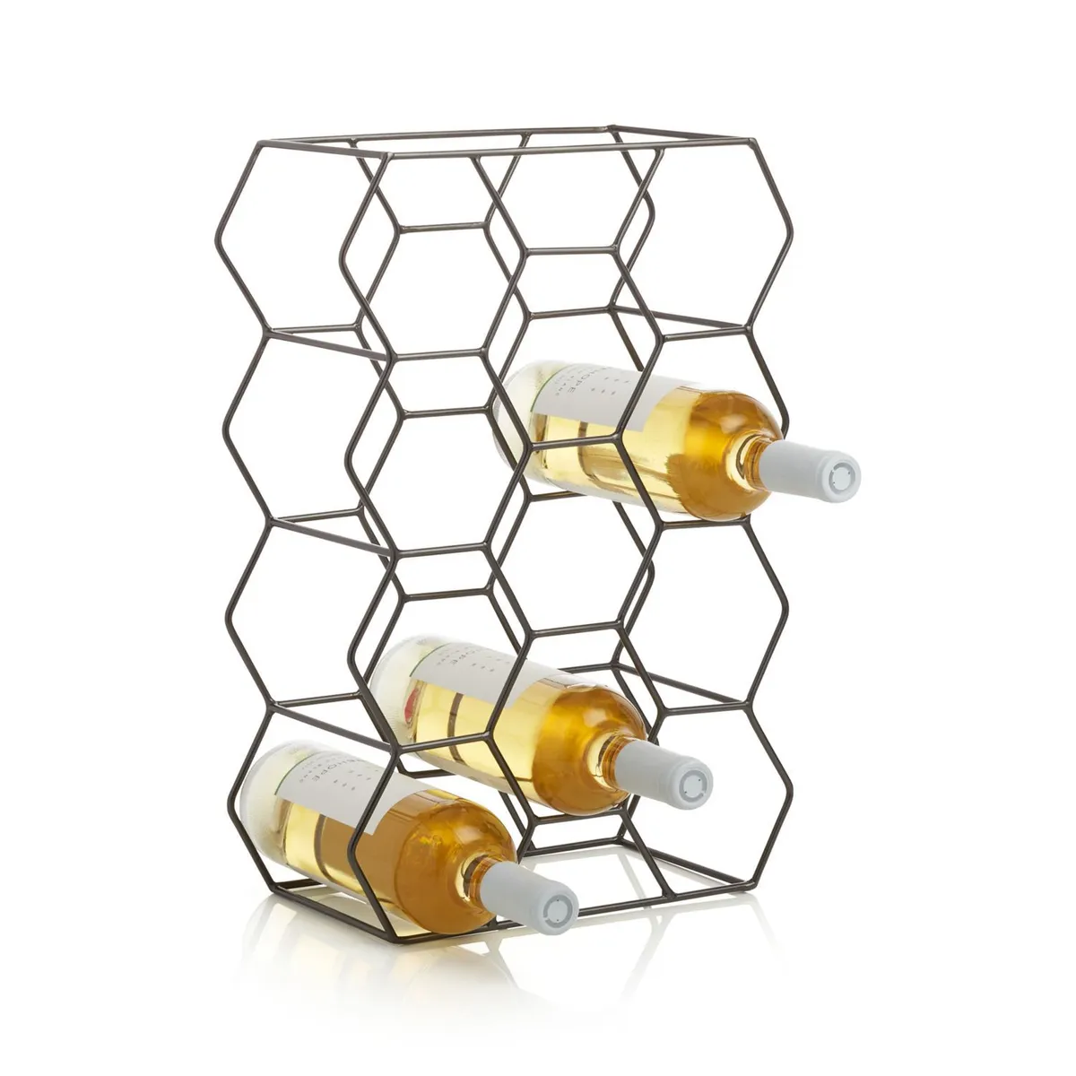 CRATE & BARREL - Organizador de 11 Botellas de Vino Grafito