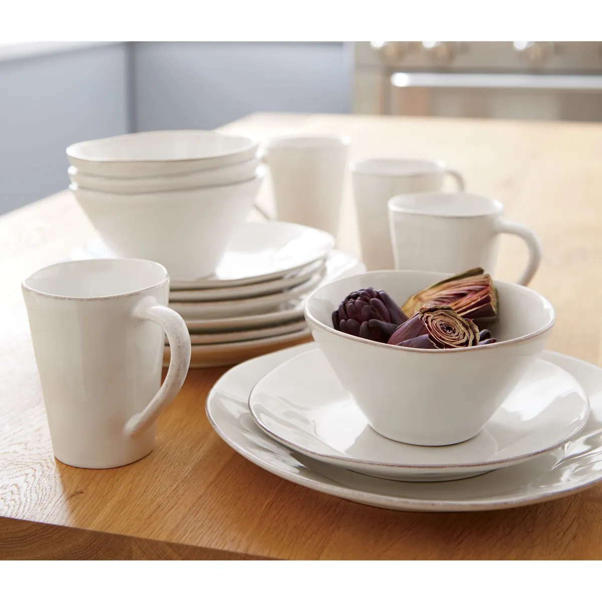 CRATE & BARREL - Plato para Taza Marin Blanco