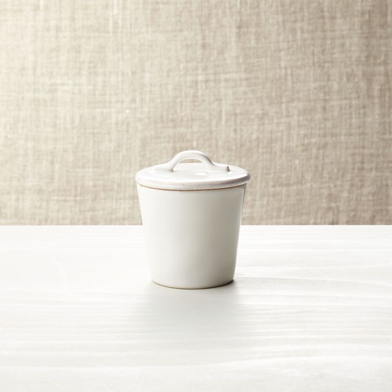 CRATE & BARREL - Azucarero con Tapa Marin Blanco