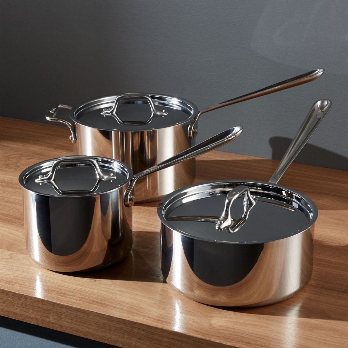 CRATE & BARREL - Cacerola de Acero Inoxidable 3qt ALL-CLAD