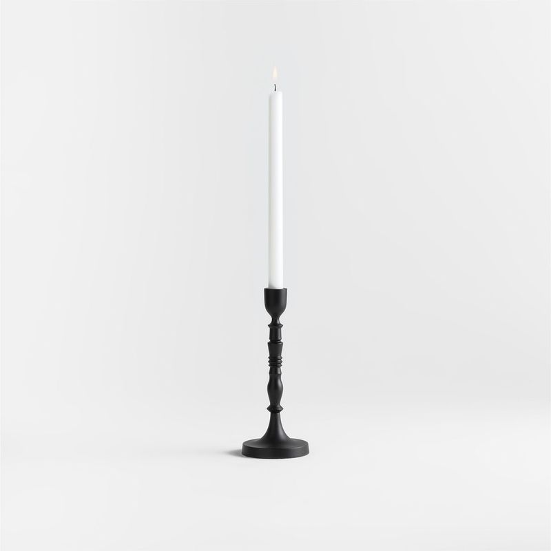 CRATE & BARREL - Portavelas de Metal Astrid Black 23cm