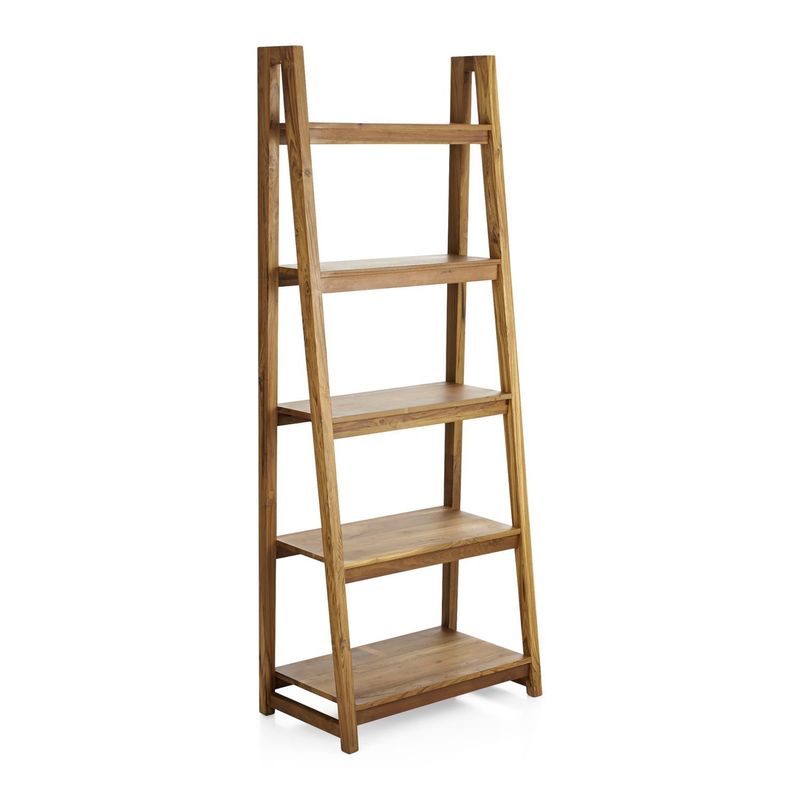 CRATE & BARREL - Librero Strut de Madera Teak con 5 Repisas