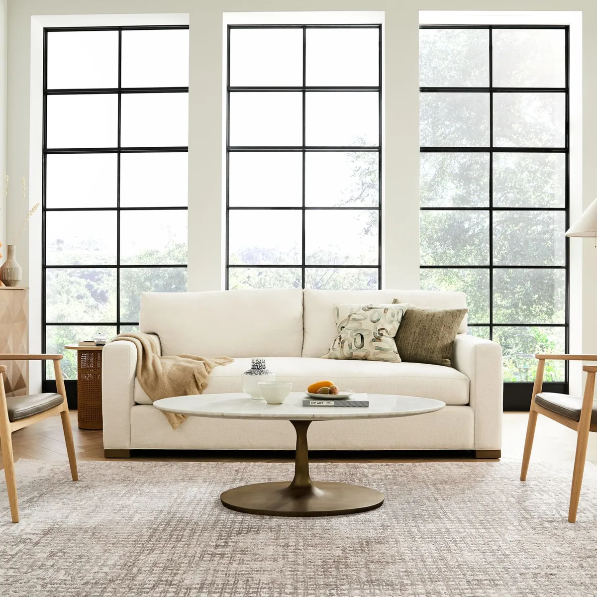 CRATE & BARREL - Sofá Axis 3 Cuerpos