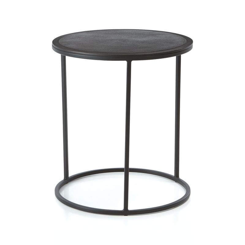 CRATE & BARREL - Mesa Auxiliar Knurl Small de Aluminio