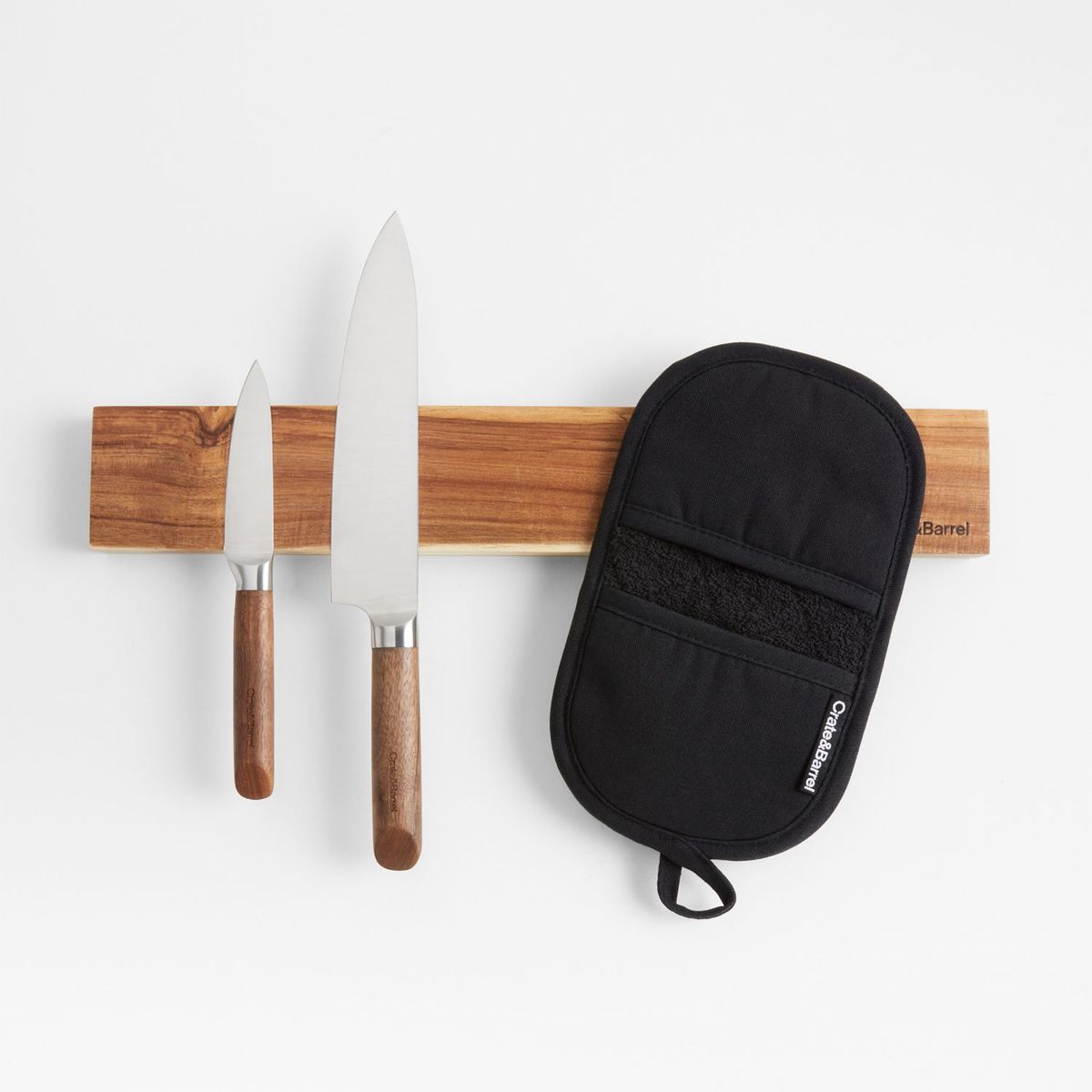 CRATE & BARREL - Sujetador de Ollas de Silicón Negro