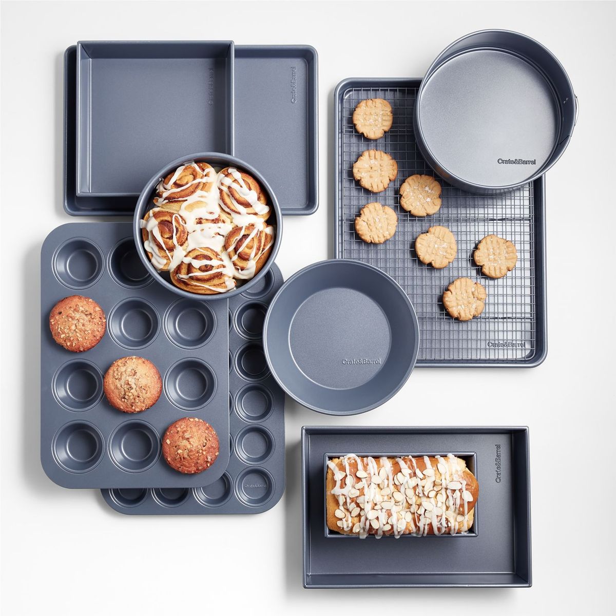 CRATE & BARREL - Molde para Mini Muffins Slate Azul