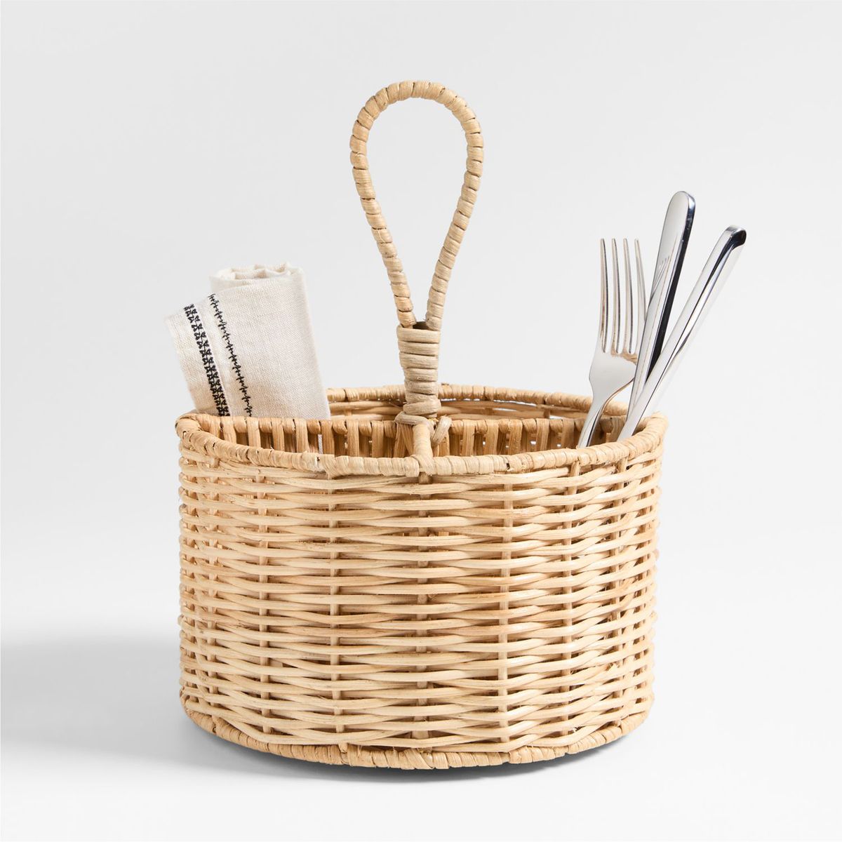 CRATE & BARREL - Porta Cubiertos De Rattán