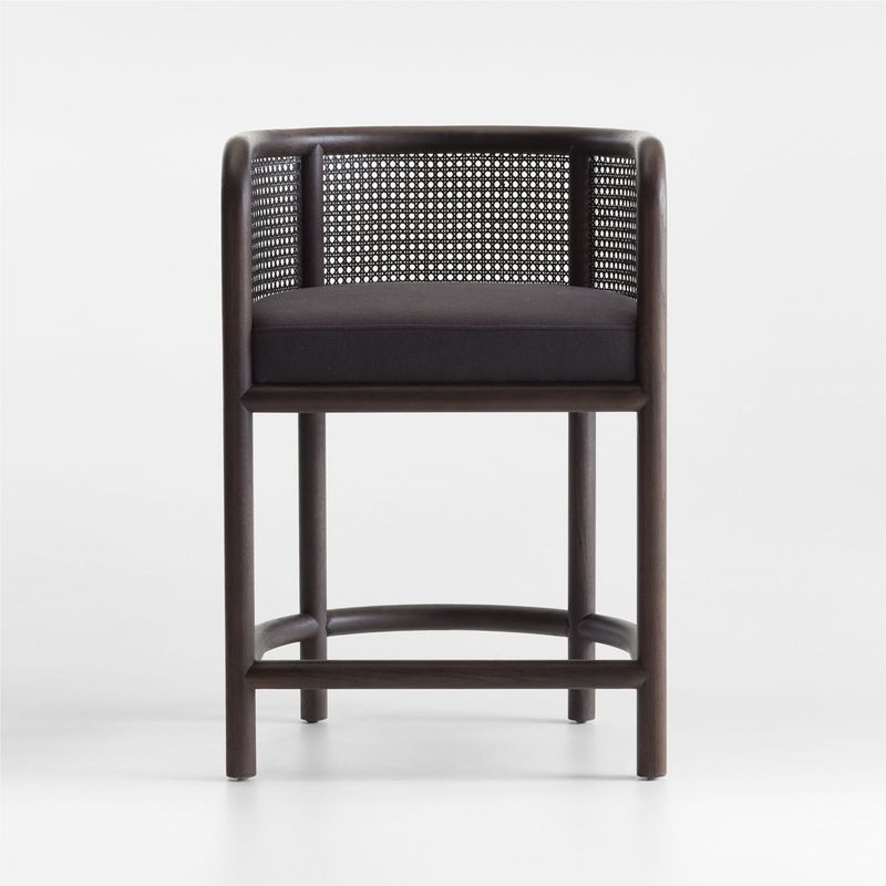 CRATE & BARREL - Silla de Bar de Terraza Fields de Madera Negra