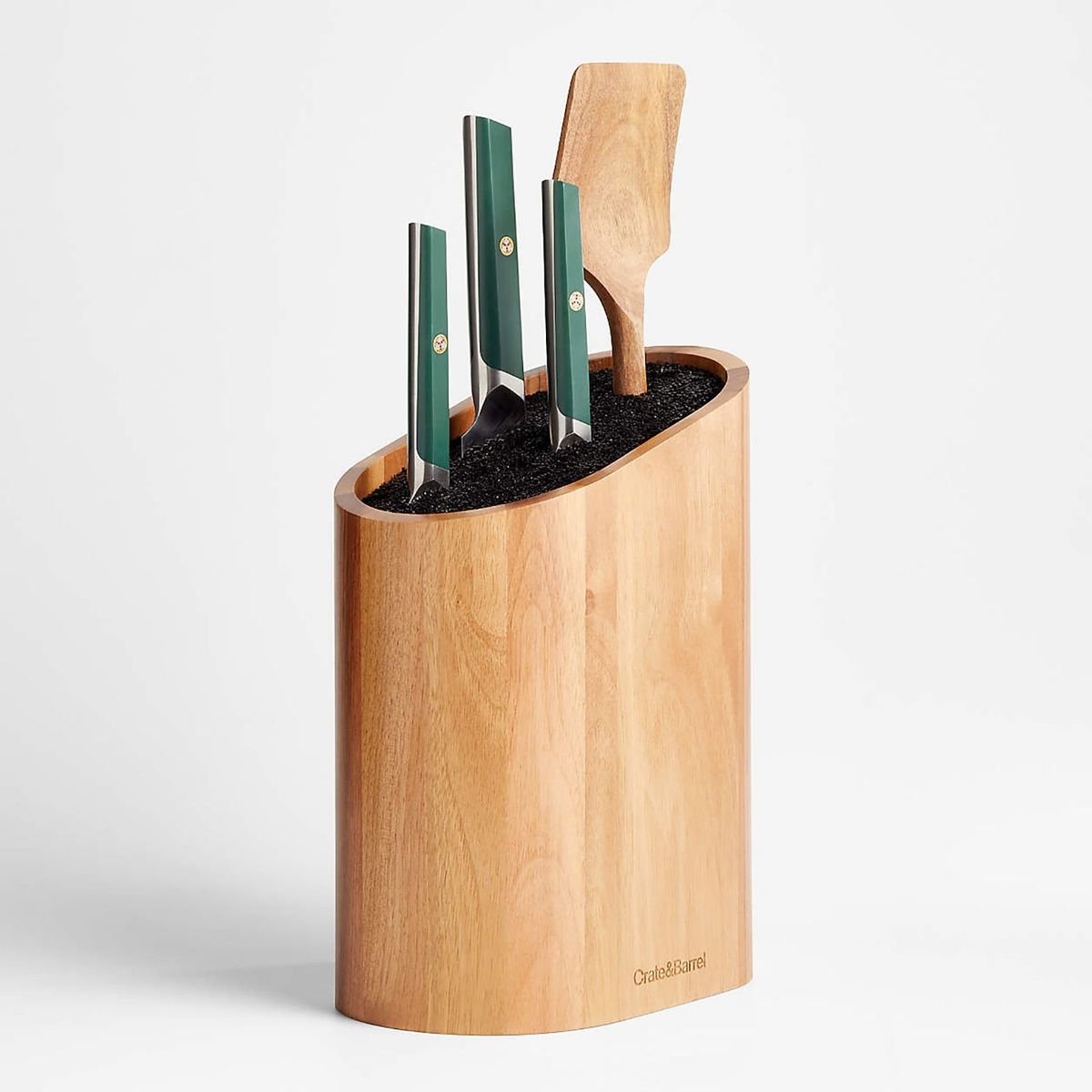 CRATE & BARREL - Bloque Universal de Madera Nogal para Cuchillos 