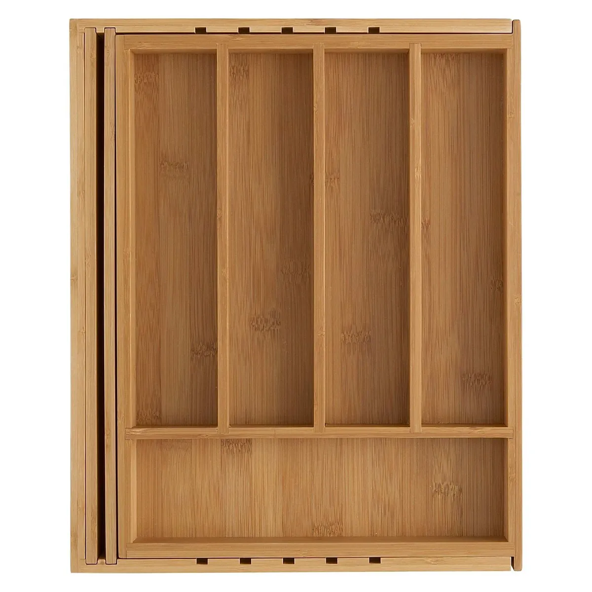 CRATE & BARREL - Bandeja para Cubiertos Extendible de Bambú