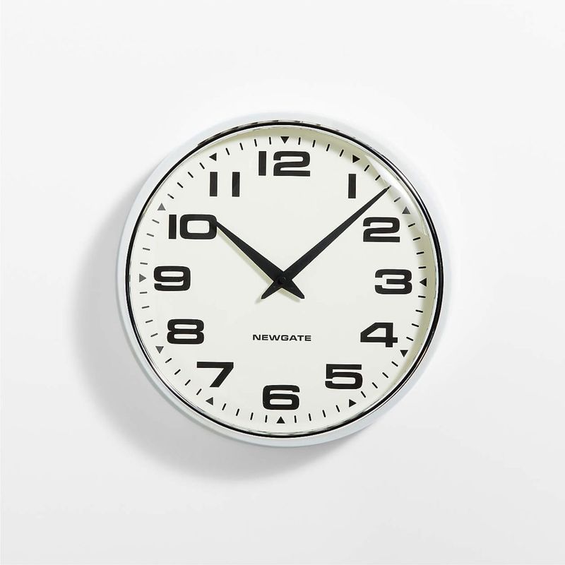 CRATE & BARREL - Reloj De Pared Cromado Superstore Newgate