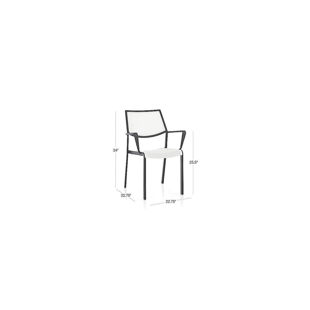 CRATE & BARREL - Silla de Comedor de Terraza Lanai Mesh de Metal